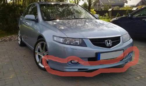 Губа переднего бампера дорестайл Honda Accord 7  2005 2.4 Бензин 