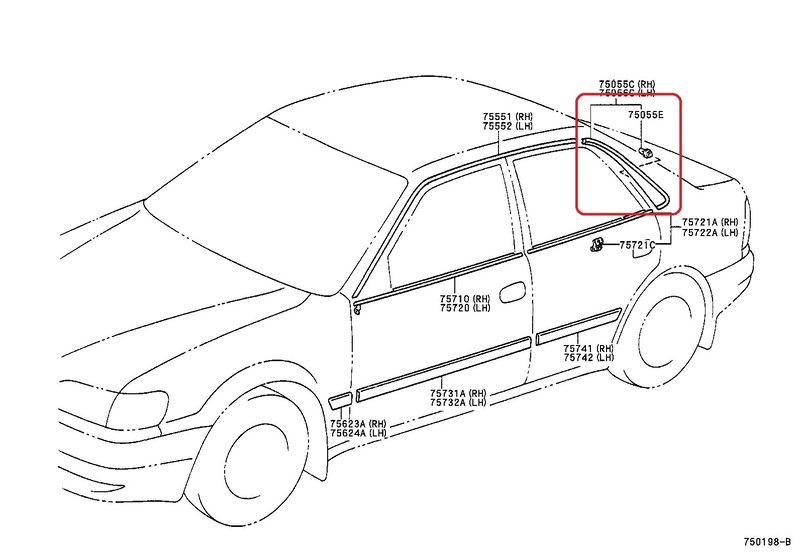 Молдинг 7505512190   Toyota Corolla