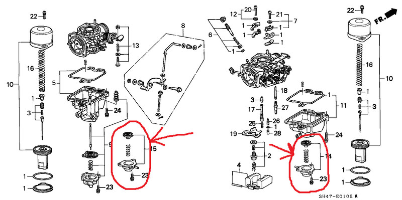 Клапаны экономайзера Honda Civic 4  1988 1.4 Бензин Запорожье