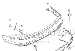 Задний бампер верхняя часть Audi Q7 2012 г.  3.0 л дизель Киев
