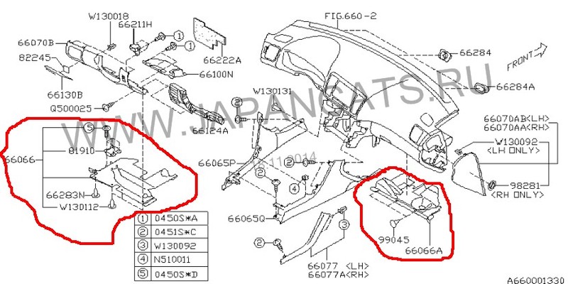 Пластик Subaru Outback  2005 2.5 Бензин Днепропетровск