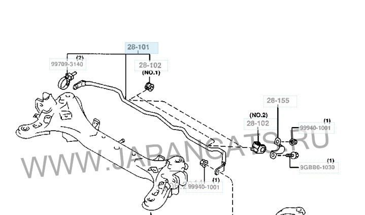 Стабилизатор задний Mazda Xedos 9 1993 г.  2.5 л бензин Севастополь
