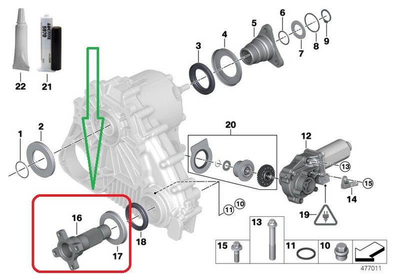 Фланец раздатки на передний кардан BMW X3  2004 3.0 Дизель 