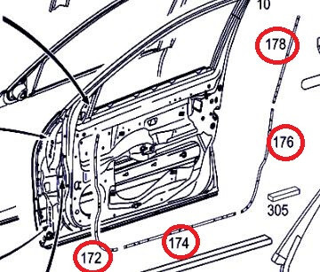 Уплотнитель двери Mercedes-Benz C-Class 320 2005 2.2 Бензин Бердичев
