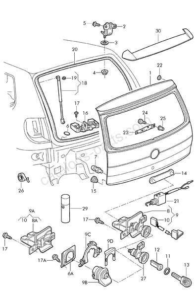 Корпус лечинки крышки багажника Volkswagen Fox  2006 хэтчбек 1.5 Бензин Измаил