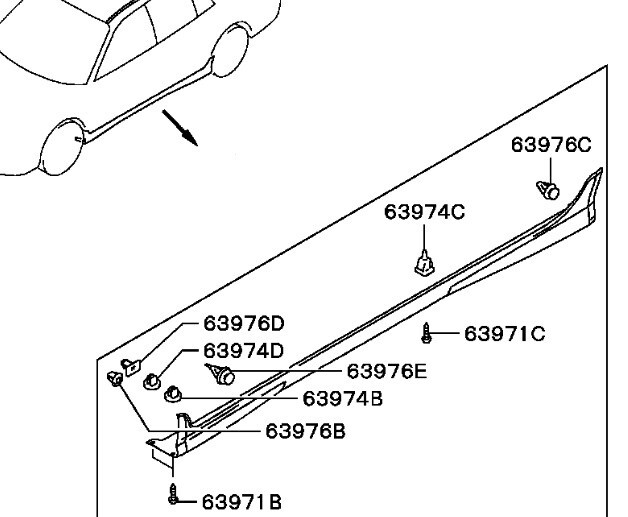 Накладка порога Mitsubishi Galant V6 1995 2.0 Бензин Одесса