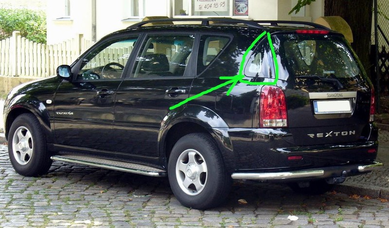 Стекло боковое SSangYong Rexton  2007 2.7 Дизель Киев
