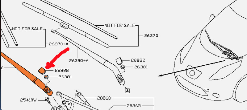 Заглужка рычага стеклоочистителя Nissan Leaf  2014 хэтчбек  Электро Днепр