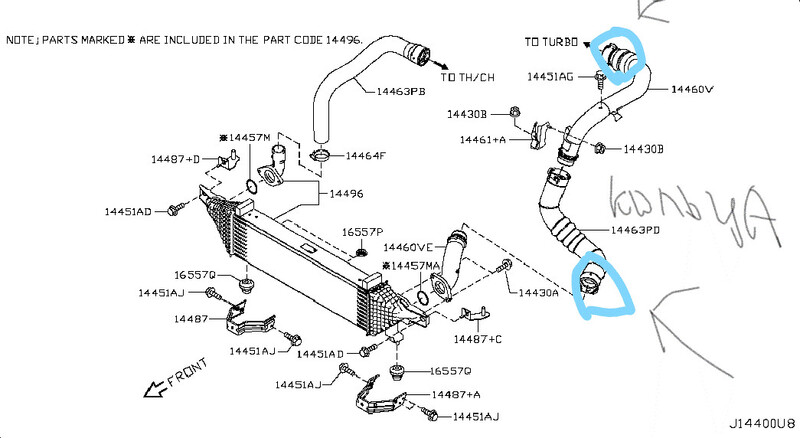 Турбопровод Nissan Qashqai J10  2012 универсал 2.0 Дизель Одесса