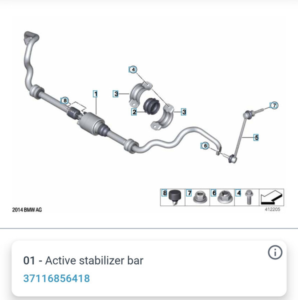 Передній активний стабілізатор BMW X6  2008 3.0 Дизель 