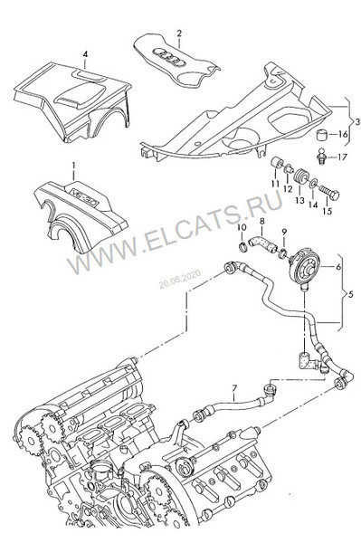Декоративная крышка двигателя Audi A6 C5  2001 3.0 Бензин Киев