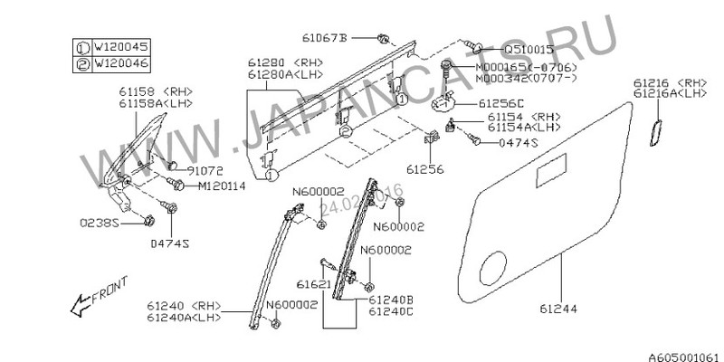Молдинг передней левой двери наружный (WEATHER STRIP-DOOR, OUT LH) Subaru Outback  2012 универсал 2.5 Бензин Харьков