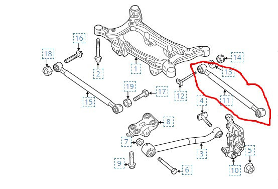 Рычаг задней подвески задний поперечный 68246753AA   Jeep Renegade