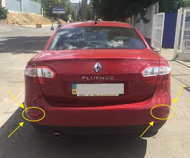 Катафоты в задний бампер Renault Fluence  2011 1.6 Бензин Краматорск