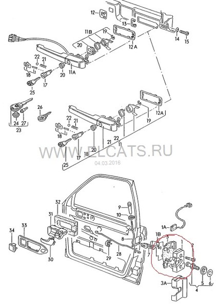 Замок передніх дверей 357 837 015 G   Volkswagen Passat
