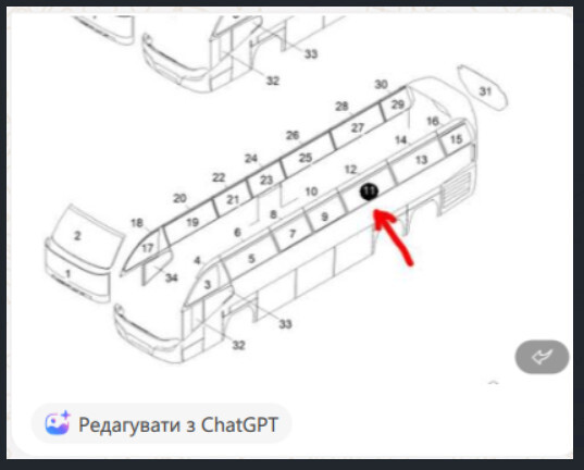 Склопакет (бокове скло) Neoplan 116  2018 Киев