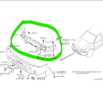 Усилитель бампера передний Nissan Kingcab  2003 2.5 Дизель Вараш