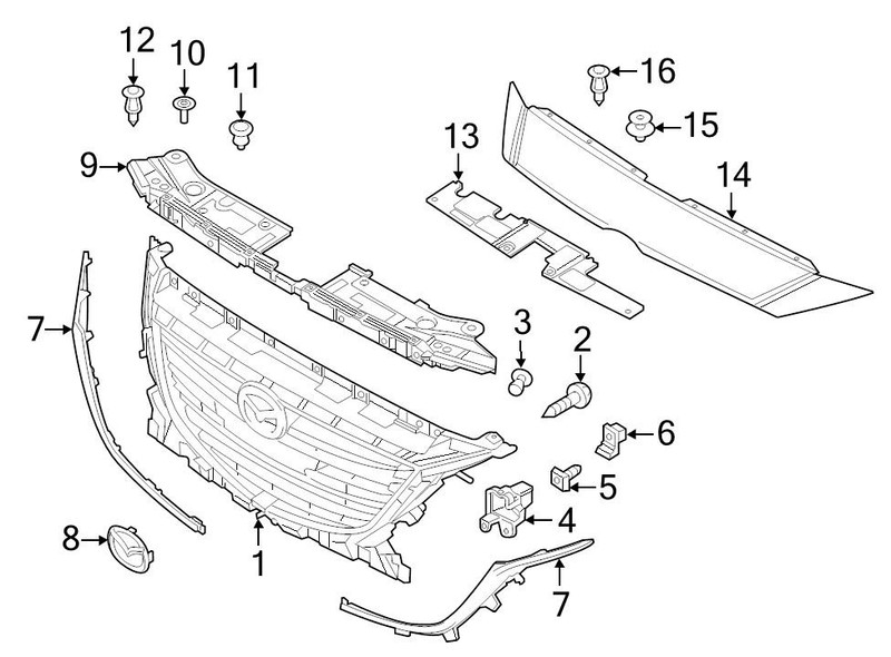 Накладка решетки верхняя под замок BHN150717   Mazda 3