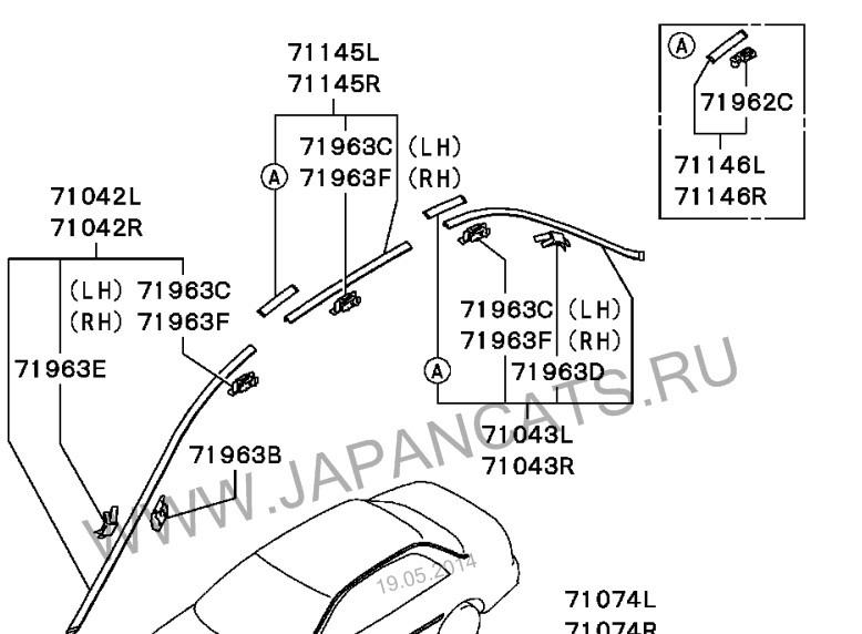 Молдинг водостока Mitsubishi Carisma  2002 1.8 Бензин Одесса