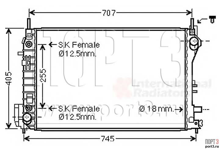 Основной радиатор 735083   Opel Vectra