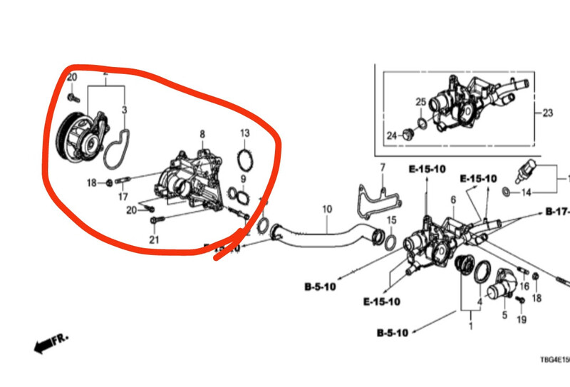 Корпус помпы Honda Civic  2017 1.5 Бензин Новомосковск