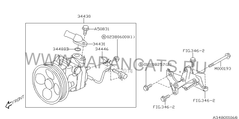 Насос гидроусилителя руля 34430-AE083   Subaru Outback