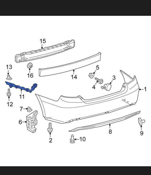 Левый кронштейн для заднего бампера Toyota Camry 70  2018 2.4 Гибрид Житомир