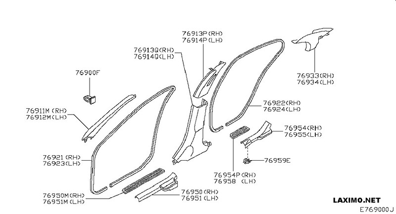 Уплотнитель проема двери 76921BM715   Nissan Almera