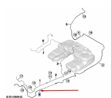 Трубка подачи топлива BMW X5  2017 3.0 Бензин 
