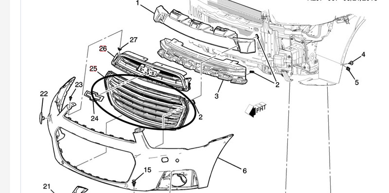 Решітка бампера нижня Chevrolet Captiva  2016 2.2 Дизель 