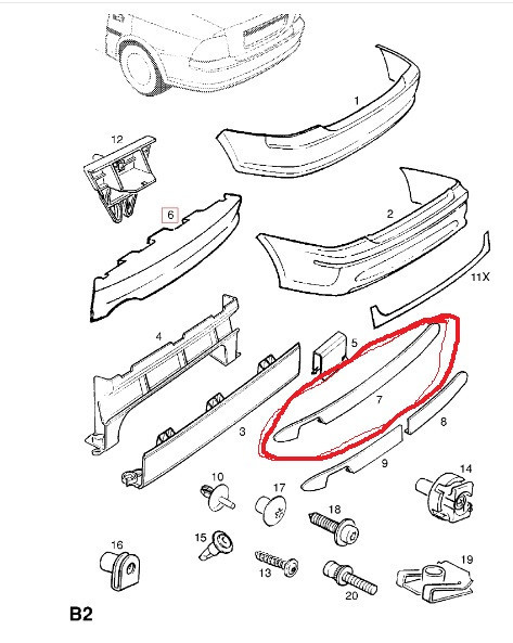 B расширительная панель заднего бампера Opel Vectra B  1998 2.0 Бензин Чугуев