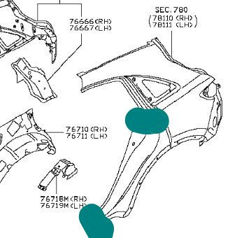 Нижний проем двери Infiniti FX 70S 2011 3.7 Бензин Мариуполь