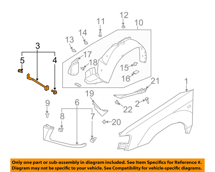 Кронштейн переднего правого крыла Subaru Forester SG  2006 универсал 2.0 Бензин Киев