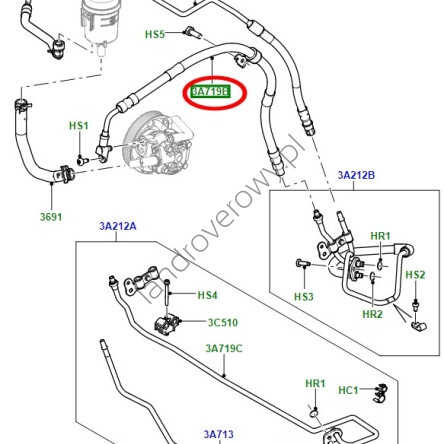 Шланг гур (праворульний) Land Rover Freelander 2010 г.  2.2 л дизель Вараш