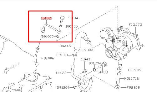 Масляная трубка турбины Subaru Impreza WRX  2003 2.0 Бензин Киев