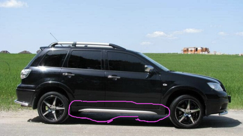 Порог пластиковый правый черный Mitsubishi Outlander  2007 2.4 Бензин Запорожье