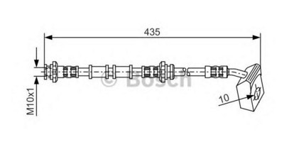 Тормозной шланг BOSCH Nissan Bluebird  1988 универсал 2.0 Дизель Запорожье