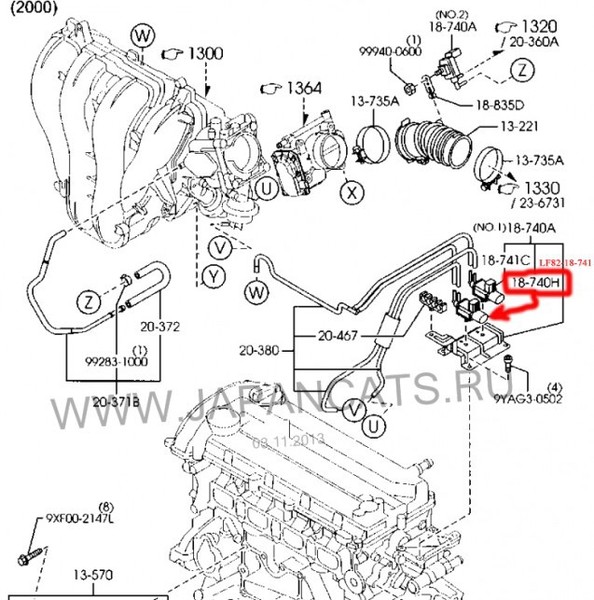 Клапан впускного коллектора 18-740h Mazda 6  2006 2.0 Бензин Днепр