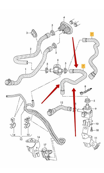 Шланг системи охолодження Audi A4 B8  2012 2.0 Бензин 