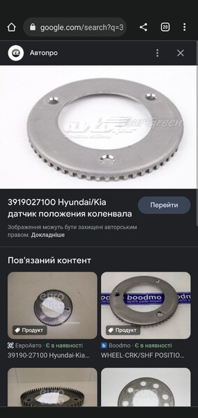 Венец датчика коленвала Hyundai Tucson  2006 Ровно