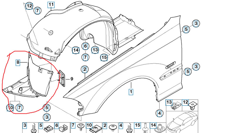 Защита бампера (передний правий підкрилок) BMW 3 Series  1998 2.0 Дизель Броды