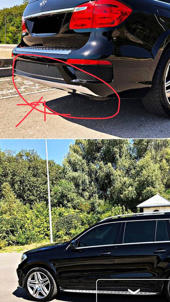 Хром накладка заднего бампера Mercedes-Benz GL-Class AMG пакет 2015 5.0 Бензин Харьков