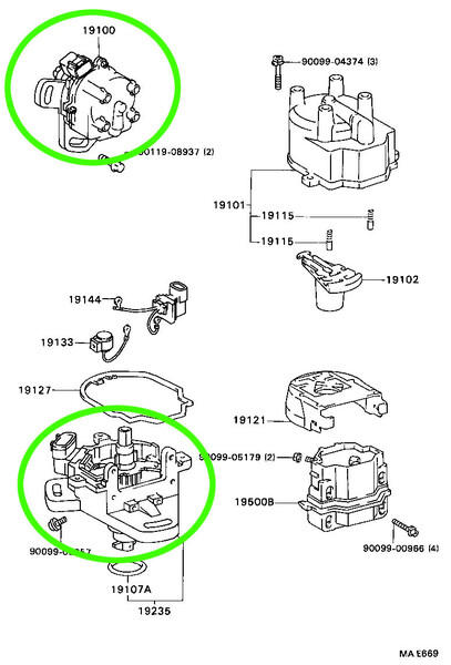 Трамблер у зборі 1905074010   Toyota Camry