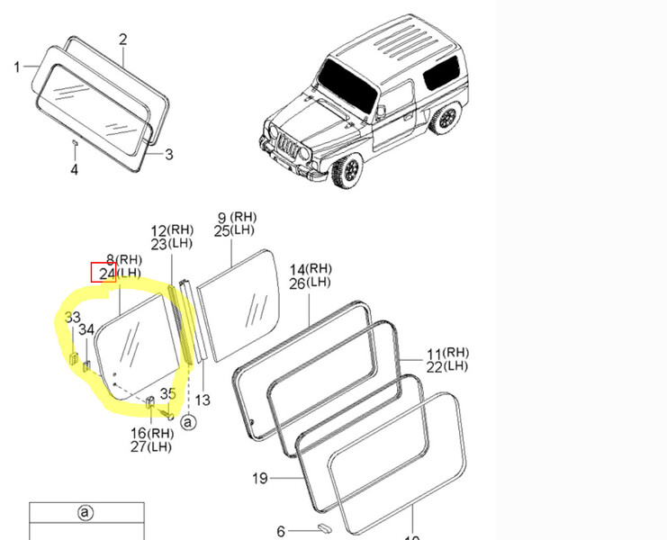 Стекло боковое Kia Retona  2000 2.0 Дизель Харьков