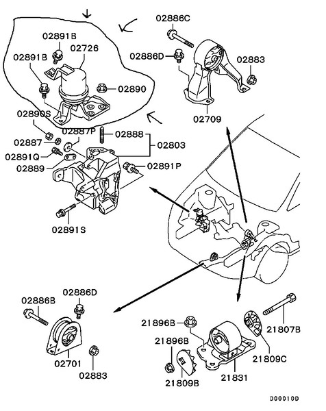 Подушка двигателя правая Mitsubishi Lancer 9  2004 1.3 Бензин Полтава