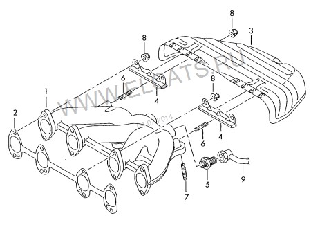 Випускний колектор 06A253031CK   Skoda Octavia, Skoda Octavia A5, Volkswagen Caddy, Volkswagen Golf