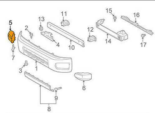 Клык правый переднего бампера (структура, не крашеный) Toyota FJ Cruiser  2009 4.0 Бензин 