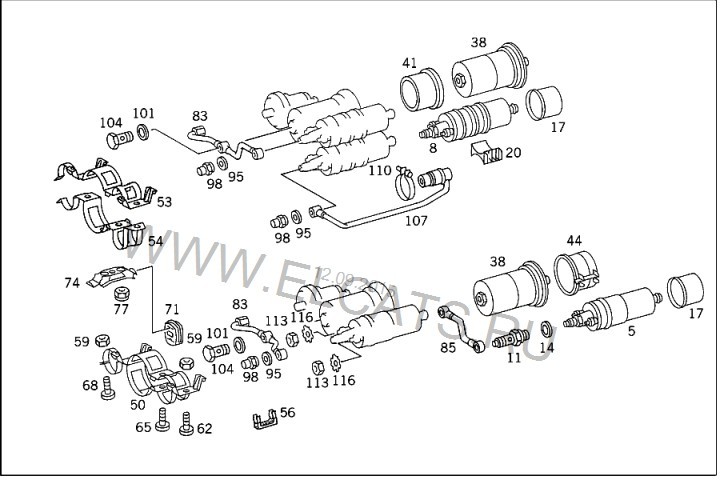 Топливная трубка Mercedes-Benz E-Class 124 1994 2.2 Бензин Новомосковск