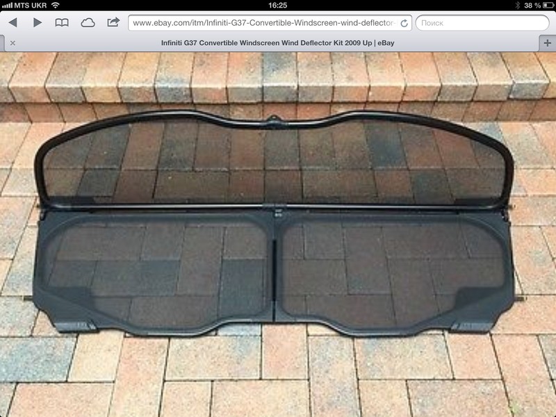 Ветровой дефлектор Infiniti G G37 cabrio купе 2011 г.  3.7 л бензин Ровно