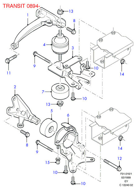 Подушка двигателя Ford Transit  1999 2.0 Бензин Песковка